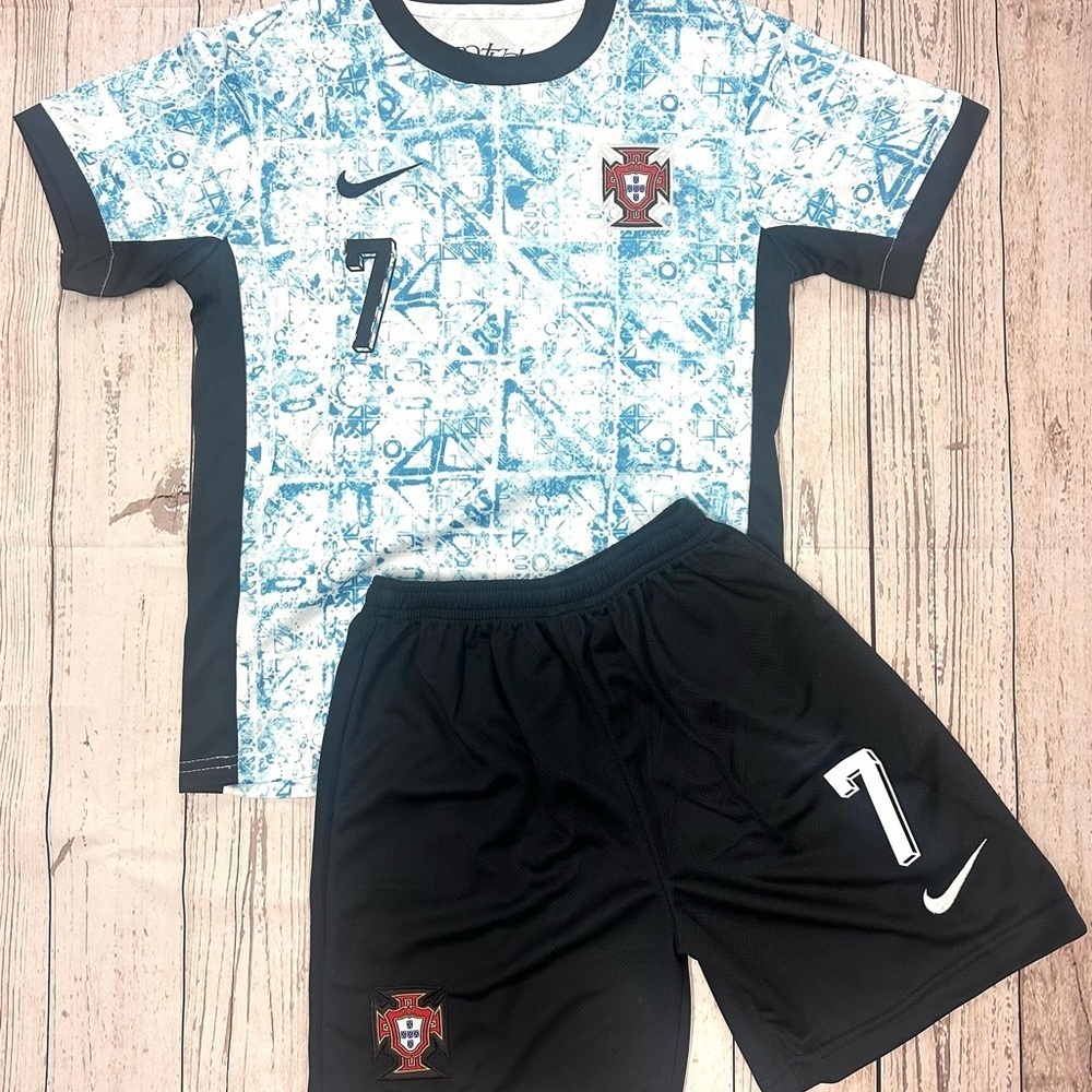 Christiano Ronaldo Youth Nike Portugal soccer jersey and shorts set Kids Kits